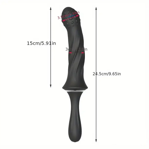 9.65in Silicone Soft Vibrating Dildo With Handle For G-spot Stimulator