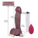 9.72in Manual Male and Female Dual Density Silicone Ejaculating Dildo