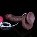9.72in Manual Male and Female Dual Density Silicone Ejaculating Dildo