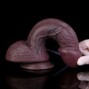 9.72in Manual Male and Female Dual Density Silicone Ejaculating Dildo