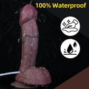 9.72in Manual Male and Female Dual Density Silicone Ejaculating Dildo
