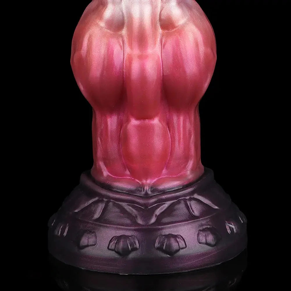 9.76in Knotted Monster Animal Double Layer Silicone Dildo For Stimulation