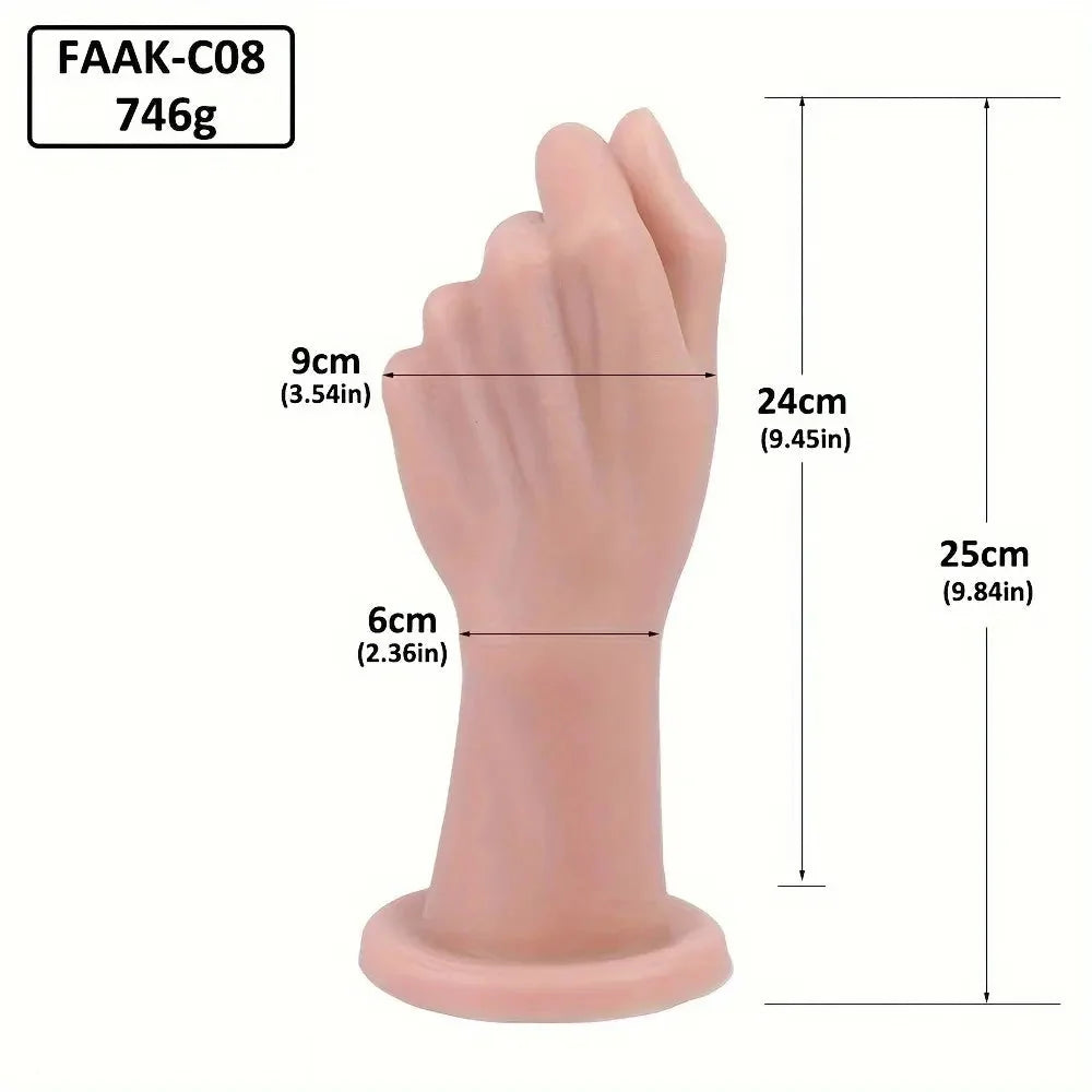 9.84in Big Fist Anal Plug Skin Color Dildo For Women with Strong Suction Cup