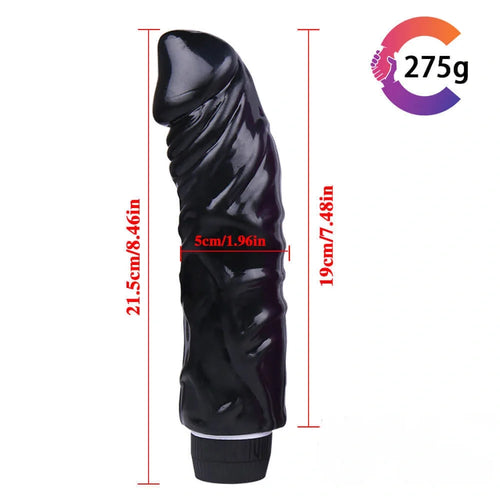 9.84in High Quality TPE Colorful Multi-Frequencies Vibrating Dildo