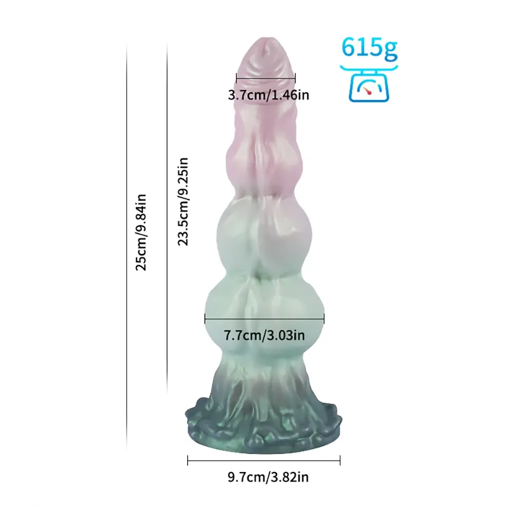 9.84in Knot Design Silicone Soft Big Silicone Large Thick Suction Cup Dildo
