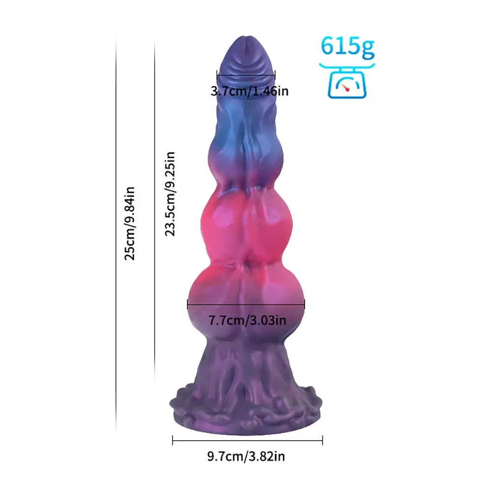 9.84in Knot Design Silicone Soft Big Silicone Large Thick Suction Cup Dildo