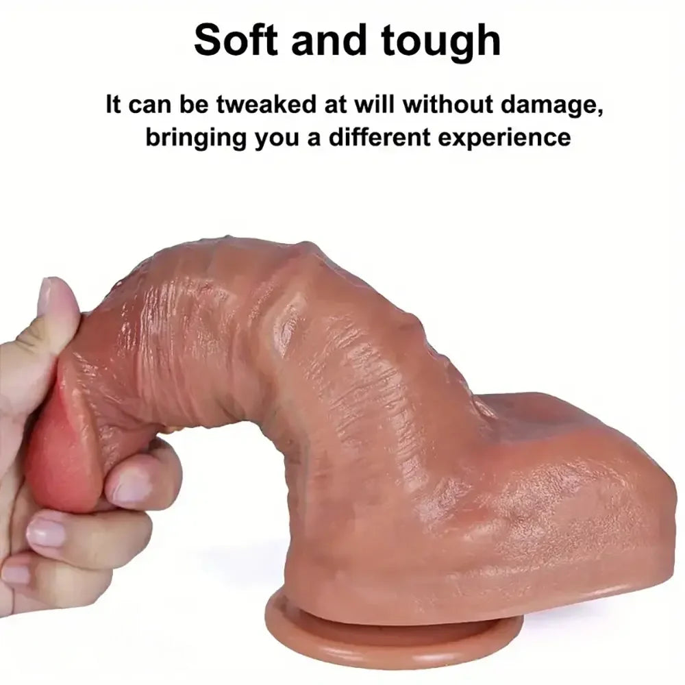 9.84in Realistic Skin Feeling Soft Big Penis Dildo Virgin Unisex Sex Toy