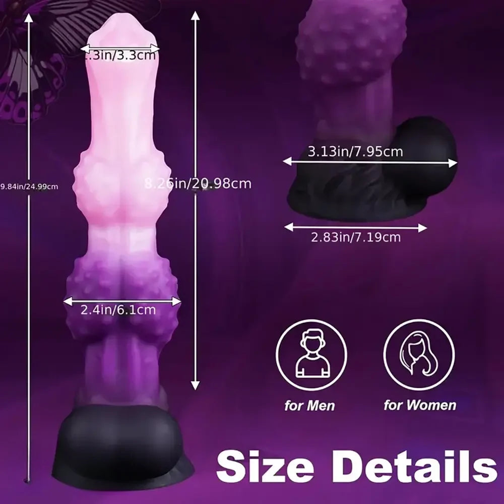 9.84in Silicone Wolf Tooth Monster Dildo Granular Sensation Large Dildo