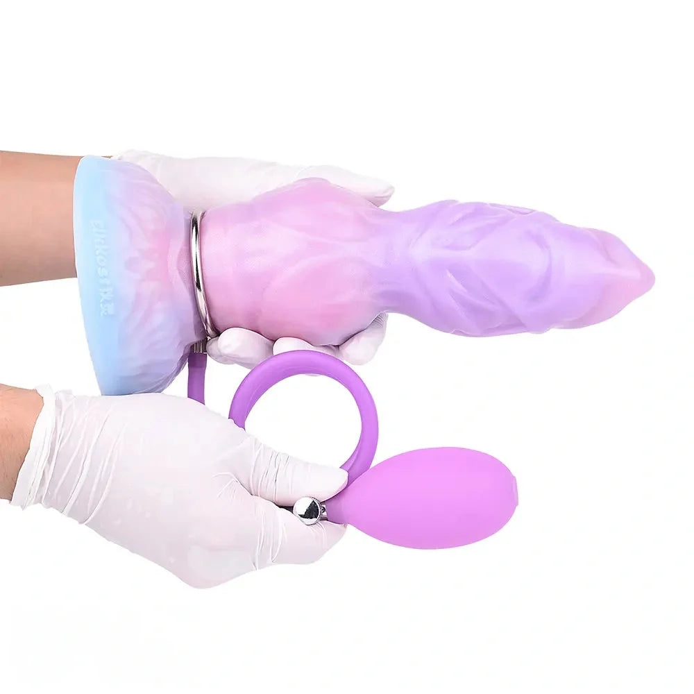 9.84in Squeeze Inflatable Alien Penis Animal Dog Dildo For Intimacy Game