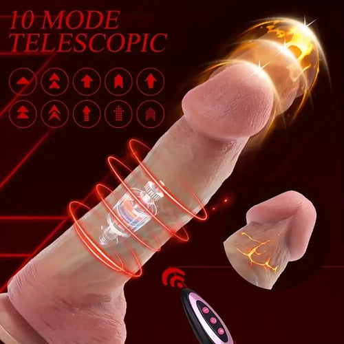 9.84in Vibrating Heating Thrusting Remote Control Lifelike Big Dildo