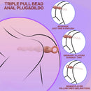 9.8in Big Vibrating Silicone Soft Pulling Beads G Spot Dildo With 3 Motors