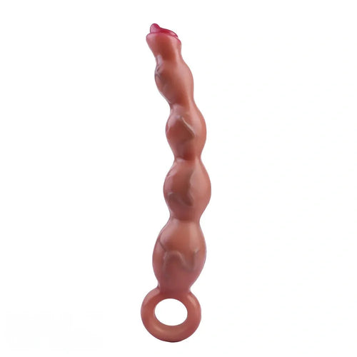 9.8in Big Vibrating Silicone Soft Pulling Beads G Spot Dildo With 3 Motors