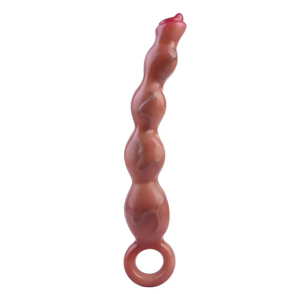 9.8in Big Vibrating Silicone Soft Pulling Beads G Spot Dildo With 3 Motors