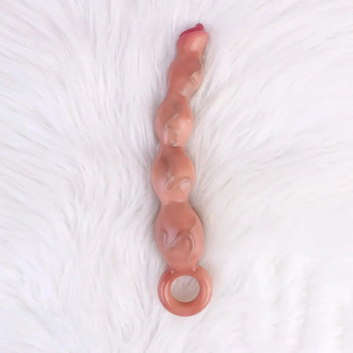 9.8in Big Vibrating Silicone Soft Pulling Beads G Spot Dildo With 3 Motors