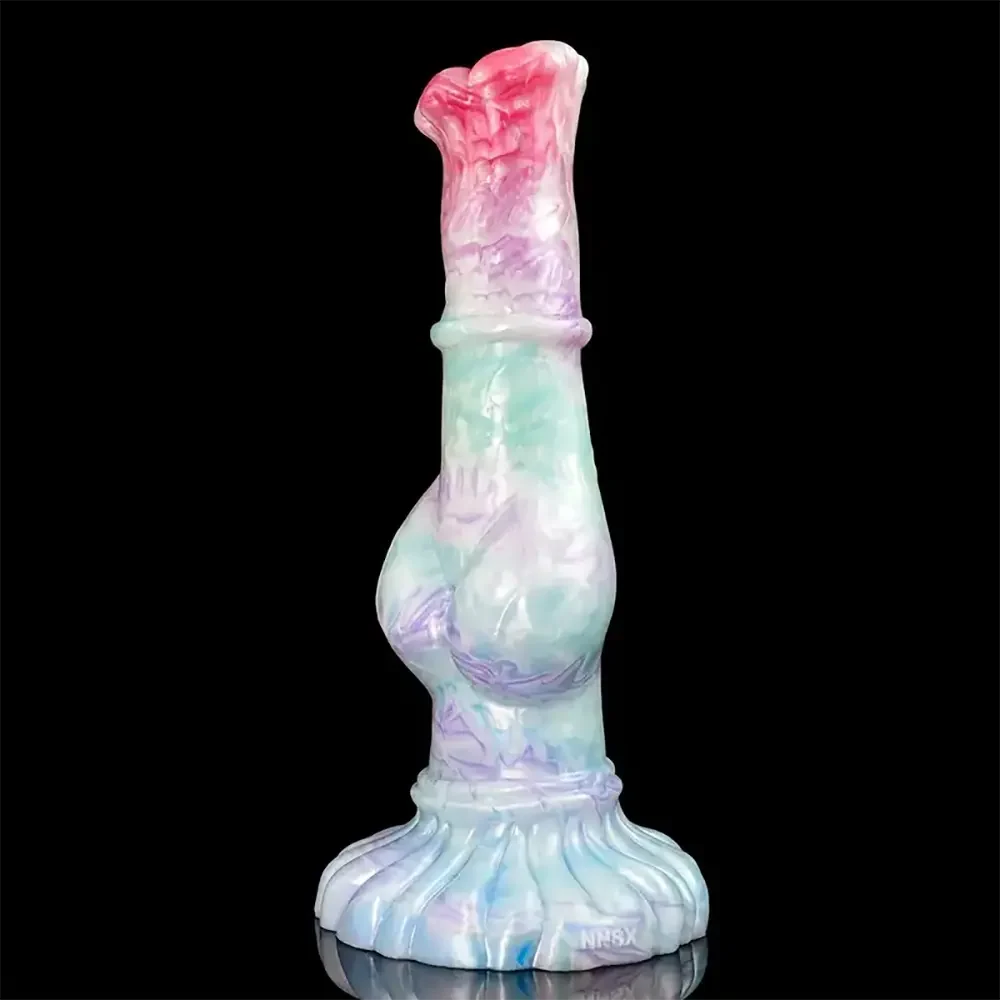9.96in Soft Silicone Big Knot Petal Horse Dildo For Women Masturbation