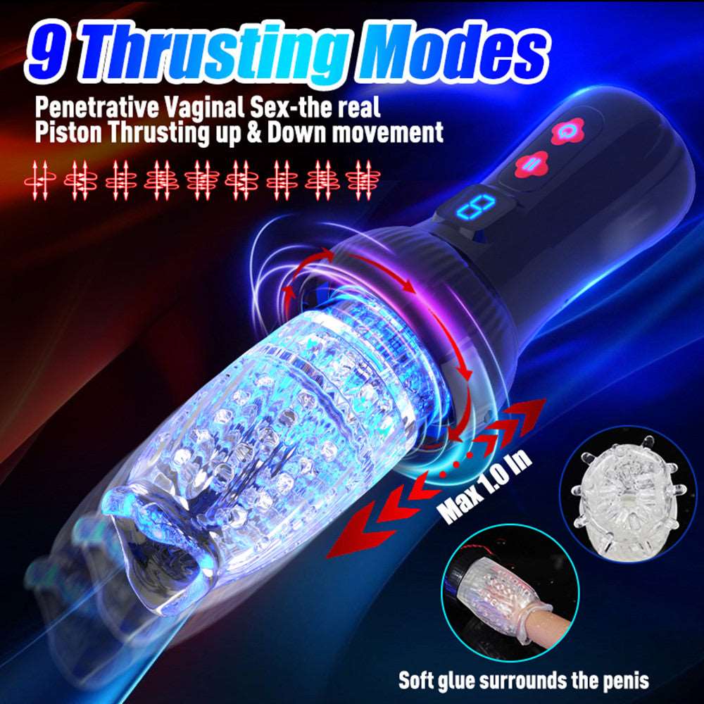 Gawk Gawk 6000 4.0 Version Torch 9 *9 Thrusting Rotating Penis Stroker Male Rose Toy