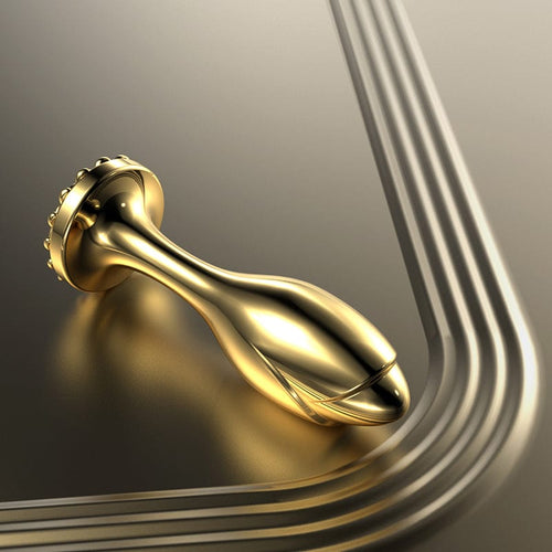 Pearl Rose Anal Plug Gold Stainless Steel