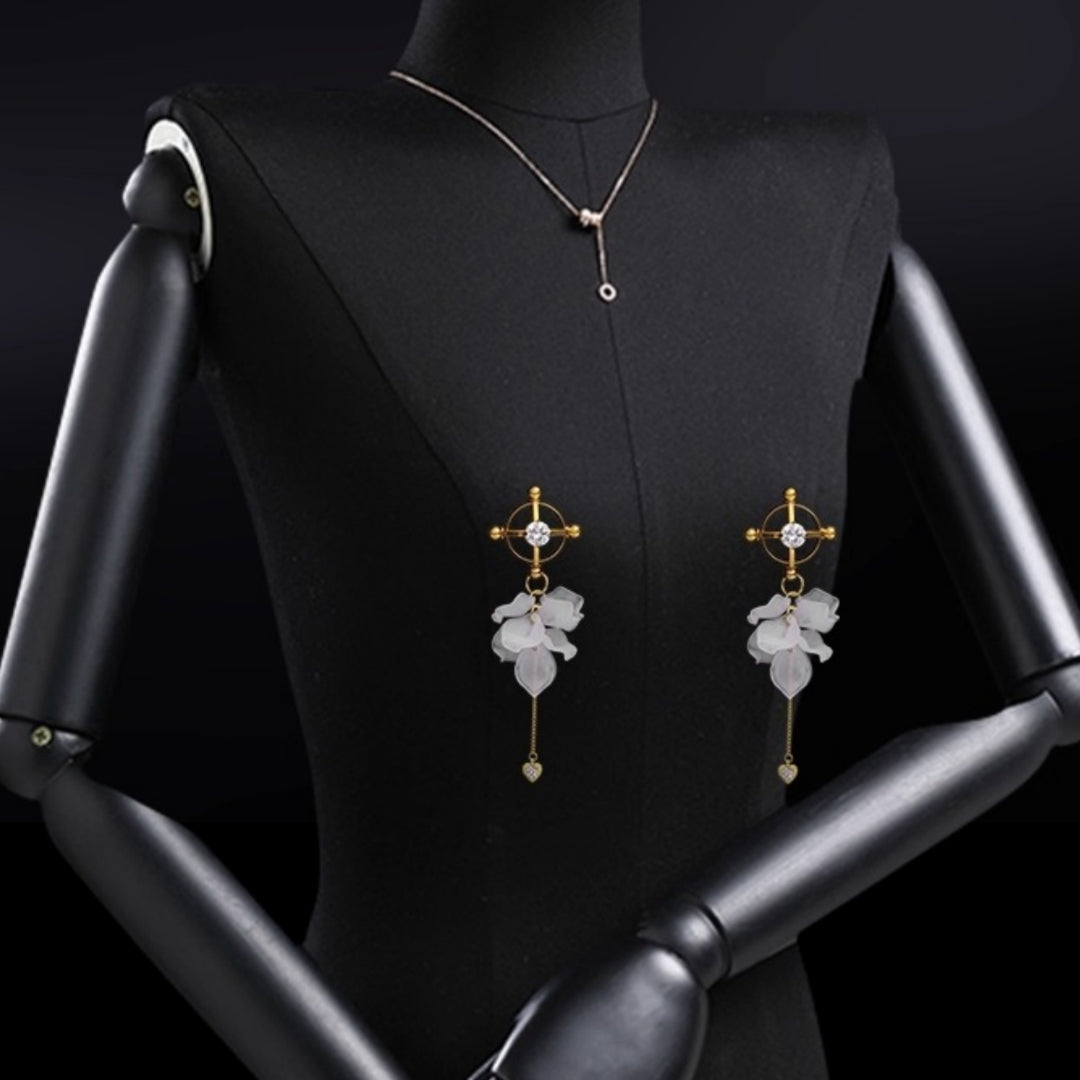 BDSM Petal Heart Cross Nipple Clamps