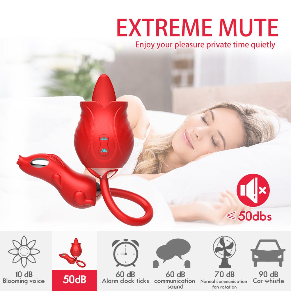New Rose Double Head Tongue Licking Vibration Jump Egg For Women