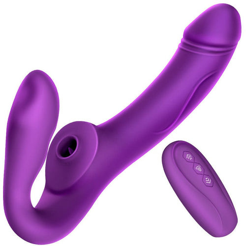 Wireless Remote Control Vibrating Double Head Sucking Female Massage Stick