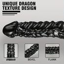 9in Dragon Big Black Fantasy Penis Scales Bumps PVC Cock Dildo