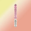 9in Female Pull Beads Anal Plug Threaded Double-head Glass Handle Dildo