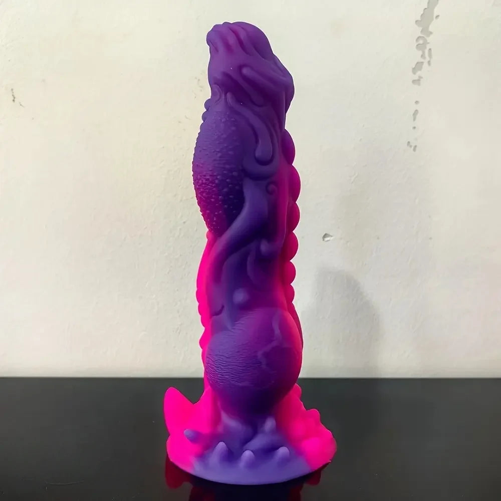 9in Soft Monster Silicone Big Spiked Odd Dildo Prostate Massager For Women