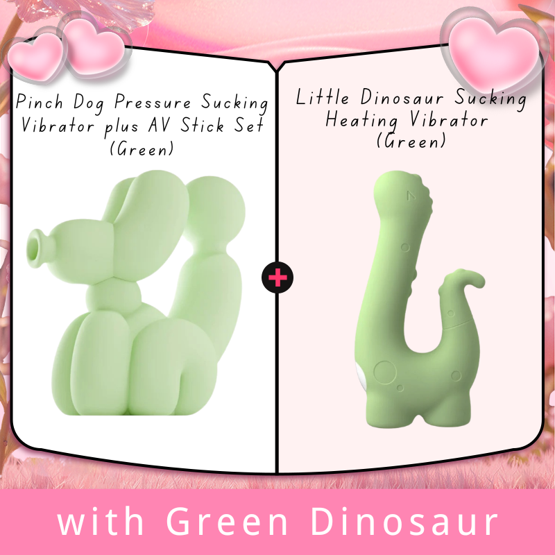 Pinch Dog Pressure Sucking Vibrator plus AV Stick Set