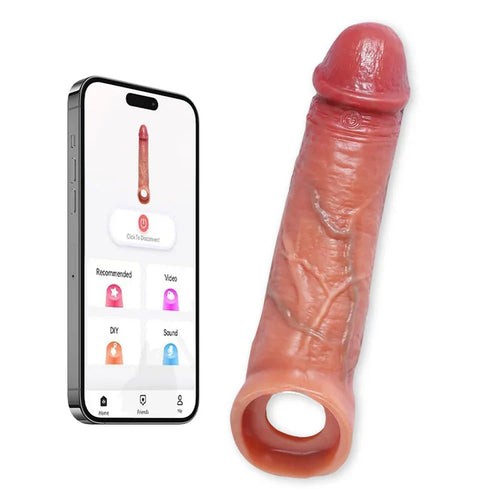 Penis Extender Sleeve Vibrator Cock Ring With APP & Remote