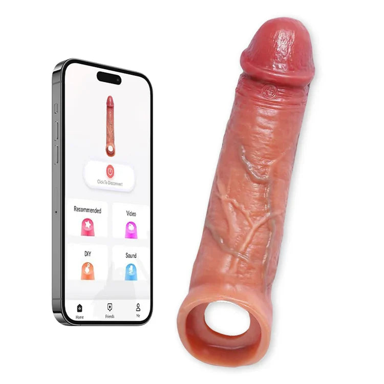 Penis Extender Sleeve Vibrator Cock Ring With APP & Remote