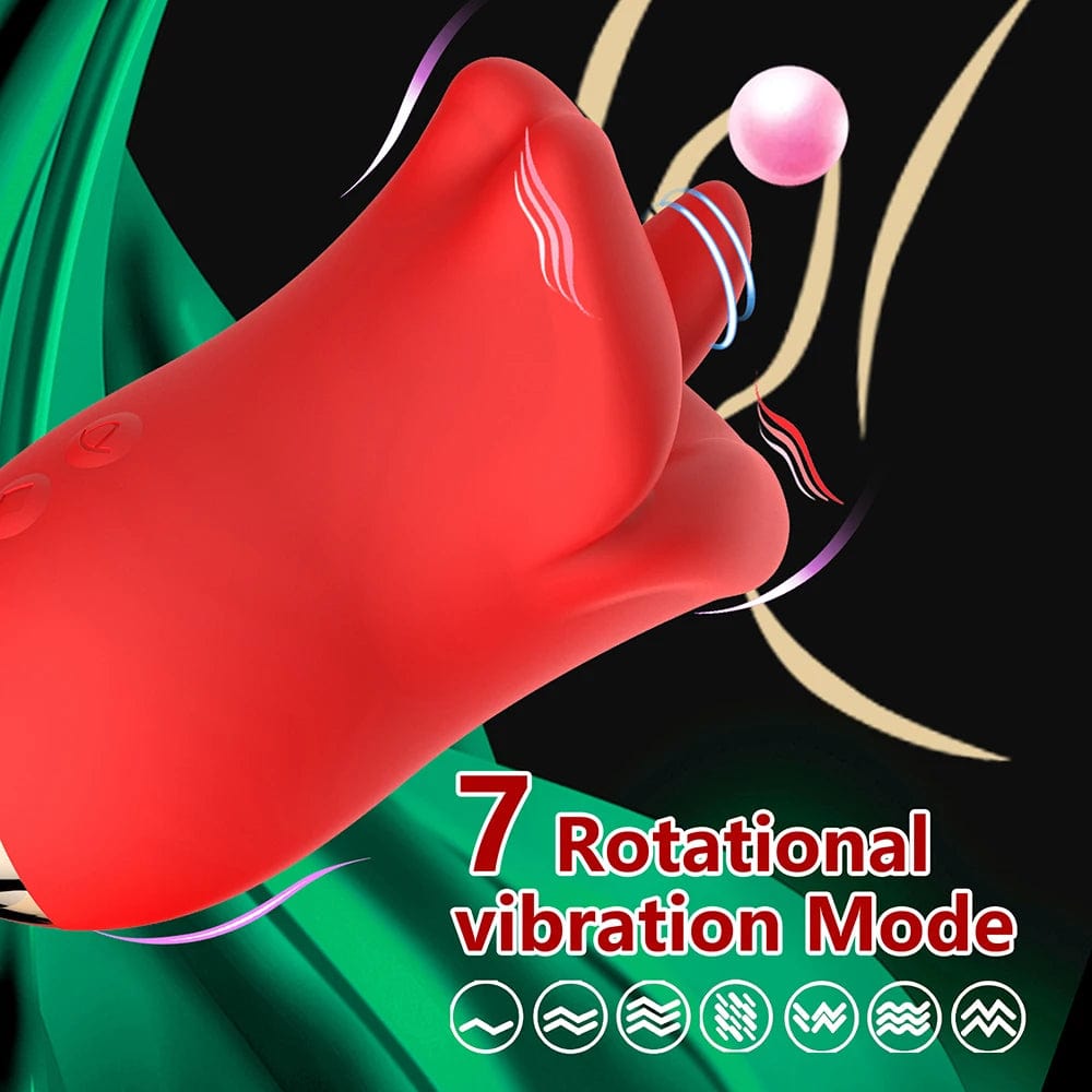 Female Clit Oral Licking Tongue Vibrator Rotating Nipples Stimulator