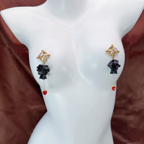 BDSM Petal Heart Cross Nipple Clamps