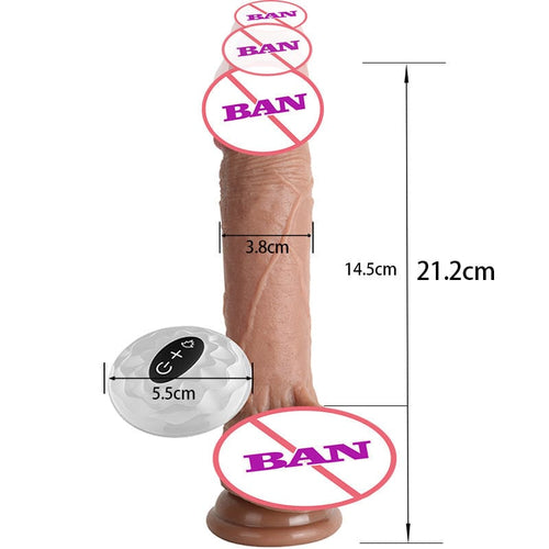 Waterproof 7 Frequency Retractable Swing Dildo