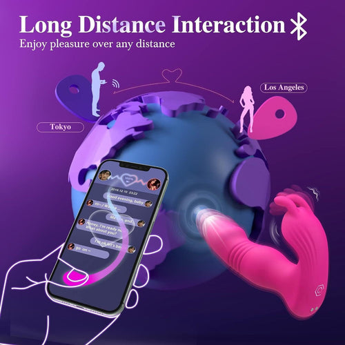 3 In 1 Bunny Wearable Thrusting G Spot Vibrator App Remote Control