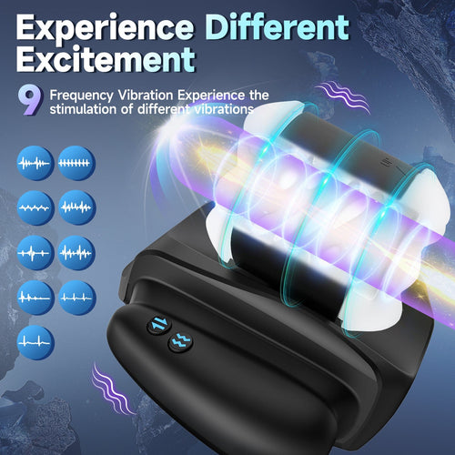 APP Controlled Male Masturbator 10 Vibration Modes 3 Thrusting Speeds  Telescopic
