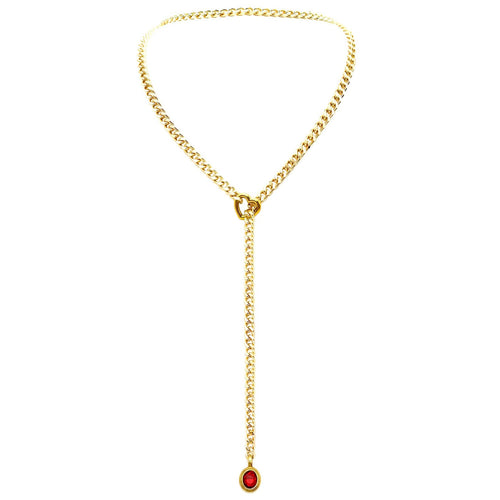 Heart Crystal O-ring Slip Chain