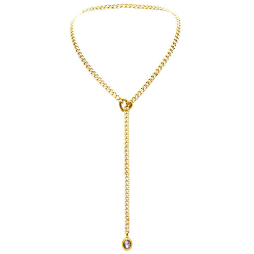 Heart Crystal O-ring Slip Chain