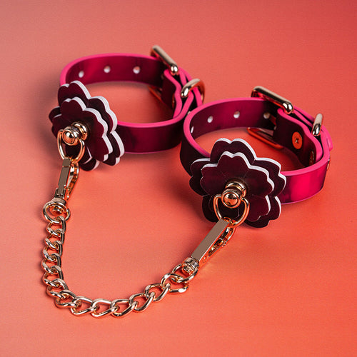 BDSM Temperature-sensitive Color-changing Cherry Handcuffs & Footcuffs Set