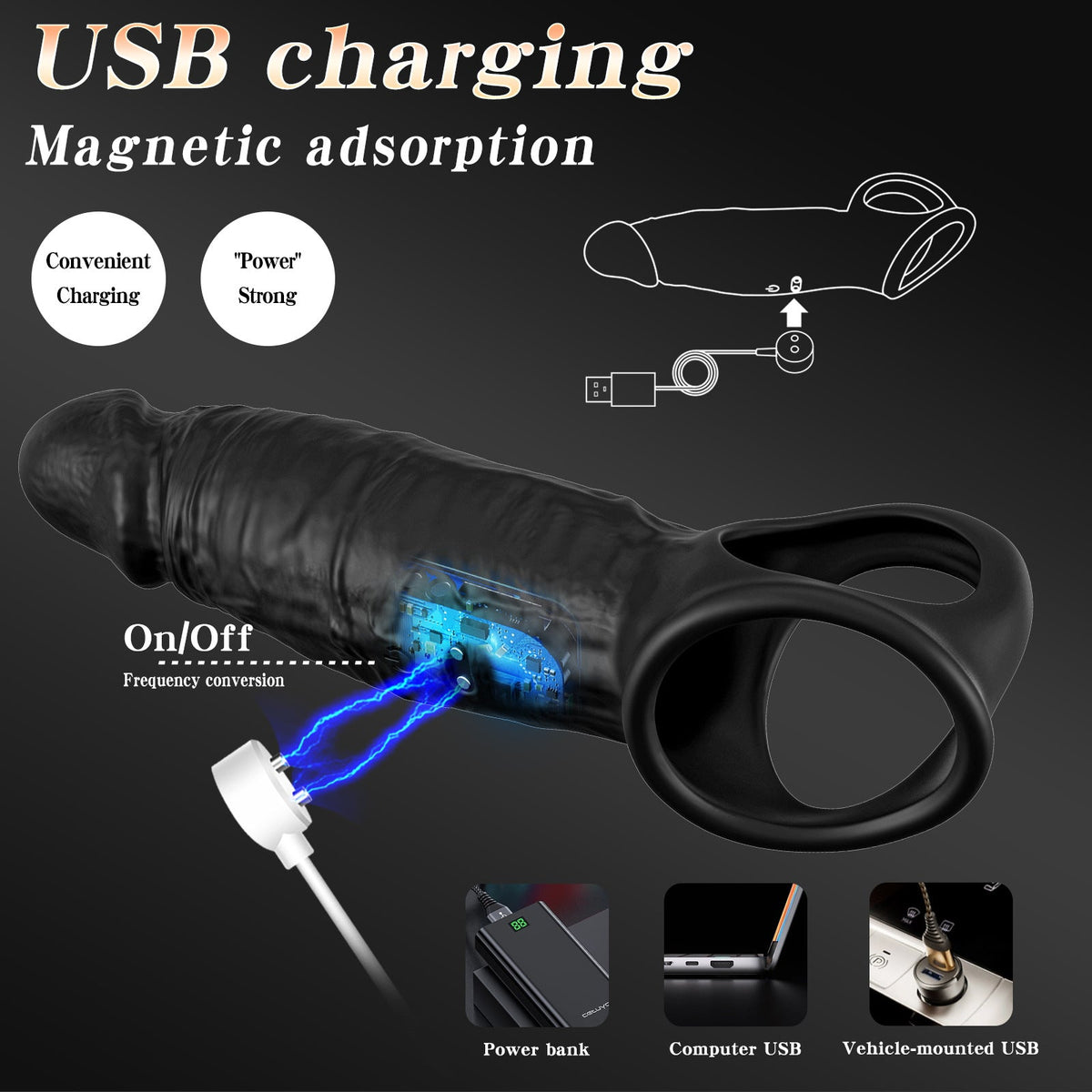 Male Penis Ring Extension Sleeve App Control