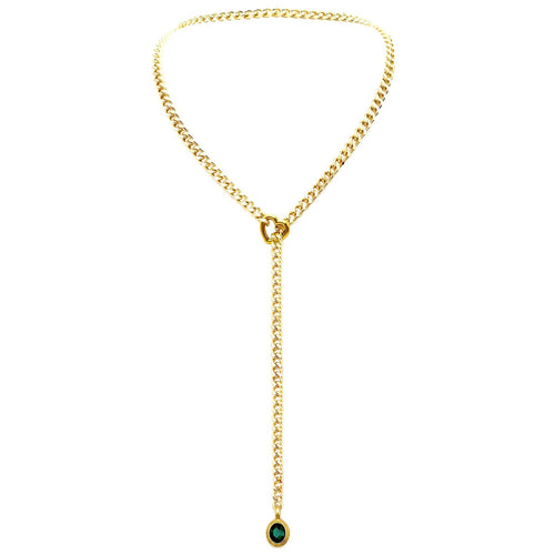 Heart Crystal O-ring Slip Chain