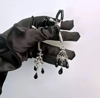 Exquisite Black Gem Diamond Choker with Nipple Clamps