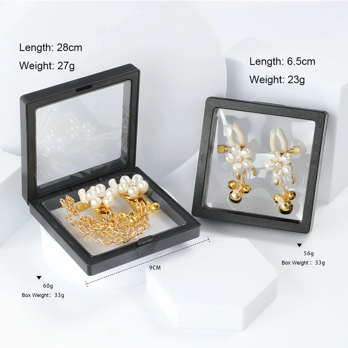 Pearl Petals Bells Nipple Clamps with Chain