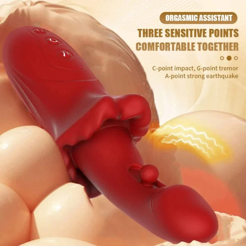2 In 1 Realistic Lip Slipping G Spot Vibrator
