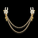 Pearl Petals Bells Nipple Clamps with Chain