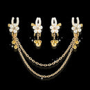 Pearl Petals Bells Nipple Clamps with Chain