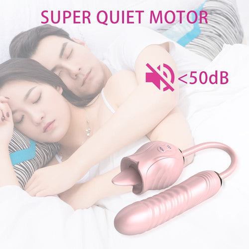 New Rose Toy Warming G-spot Tongue Licking Vibrator