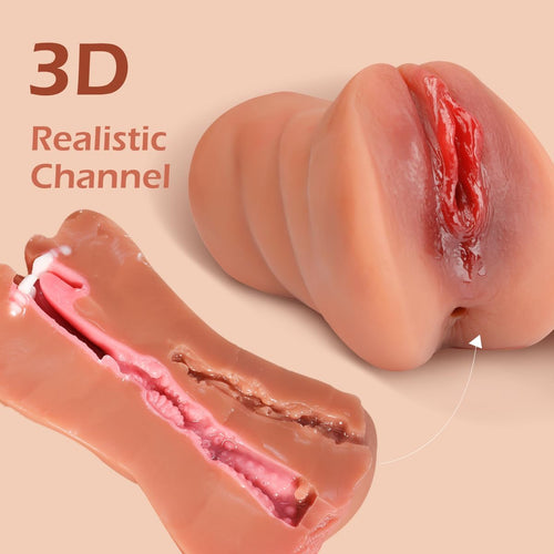 1.43Lb 3-in-1 Pocket Pussy Vagina and Tight Anus Deep Throat Oral Male Stroker