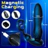 Starship Prostate Massager Vibrating Inflating Expanding Anal Toy with Dual Rings