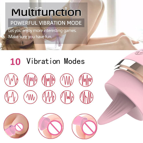 Licking Tongue 10 Modes Egg Vibration Medical Silicone