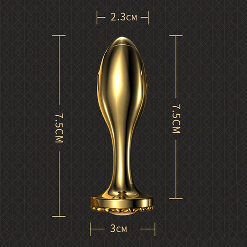 Pearl Rose Anal Plug Gold Stainless Steel